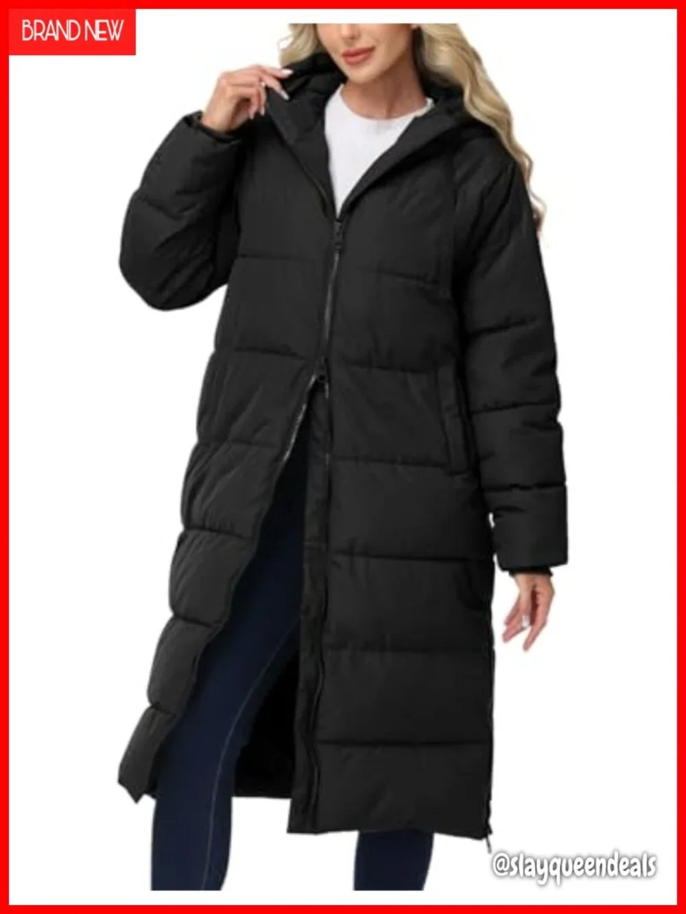 Women's Long Winter Puffer Coat Thicken Hooded Quilted Jacket